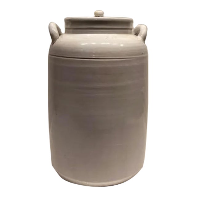 English White Jar With Lid #333 For Sale