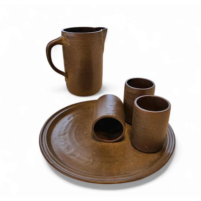 Contemporary Minimalist Ceramic Tea Service, Set of 5 For Sale - Image 3 of 8