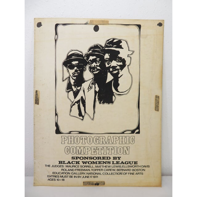Rare Important 1971 Black Women's League Photography Competition 2 Sided Poster ~ Carboard Flyer Art Sign For Sale - Image 9 of 15
