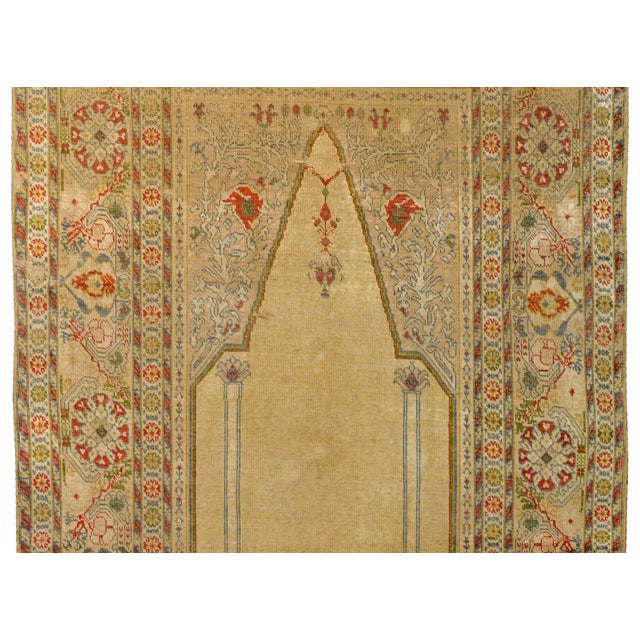 Early 20th Century Turkish Silk Prayer Rug Chairish