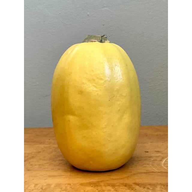 Yellow Vintage Yellow Earthenware Gourd For Sale - Image 8 of 12