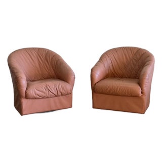 1990s Back Leather Loungers - Pair For Sale