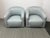 Design Plus Gallery Presents a Pair of A. Rudin Leather Swivel Chairs. The chairs are model 419 barrel back with slope...