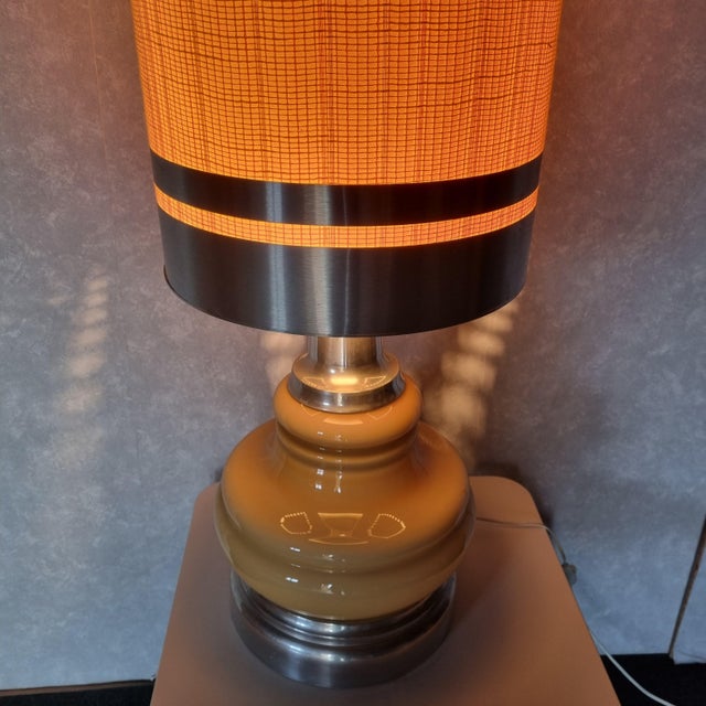 Floor Lamp with Yellow Shade, 1970s For Sale - Image 11 of 12