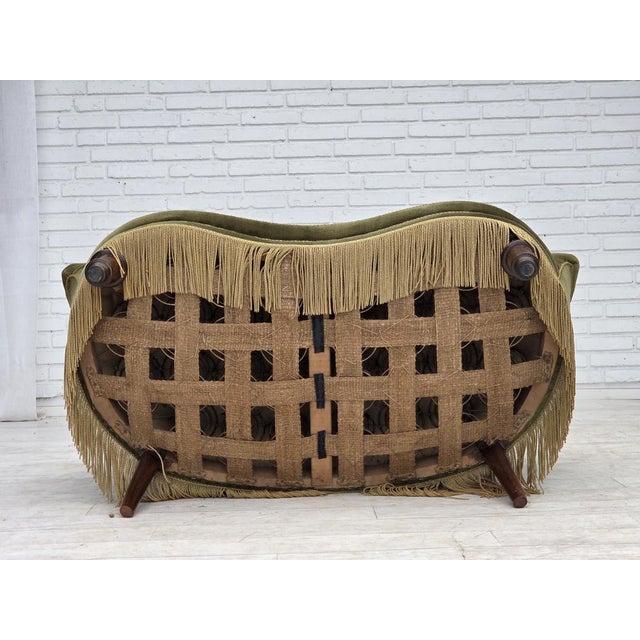 Danish 2-Seater Sofa in Green Furniture Velour, 1960s For Sale - Image 17 of 18