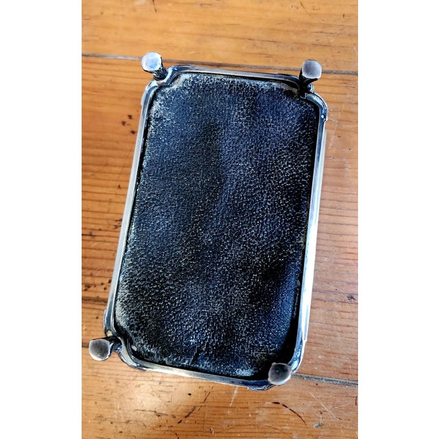 1940s Vintage English Sterling Silver and Guilloche Enamel Jewelry Box For Sale - Image 9 of 9