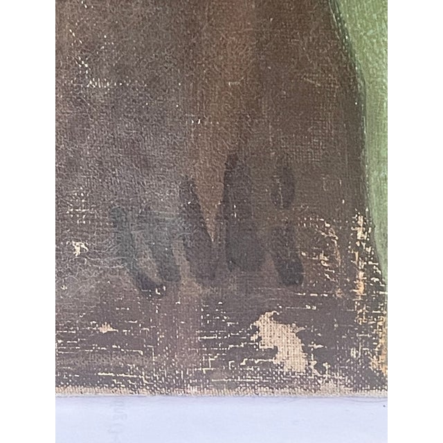 Brown 1930's Cowboy Portrait Painting on Canvas For Sale - Image 8 of 8