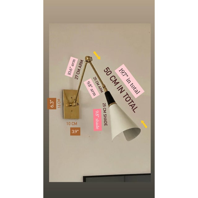 White Wall Lamps in the style of Stilnovo, Set of 3 For Sale - Image 9 of 10