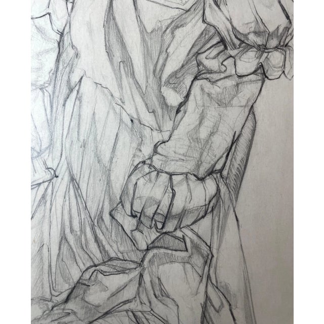 Original 1949 Vintage E. Meyer Dress Clothing Study Pencil Drawing Illustration For Sale In New York - Image 6 of 16