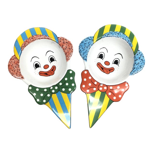 Vintage Italy Adriagel Ice Cream Cup Ceramic Bowl Kids 50s Style For Sale