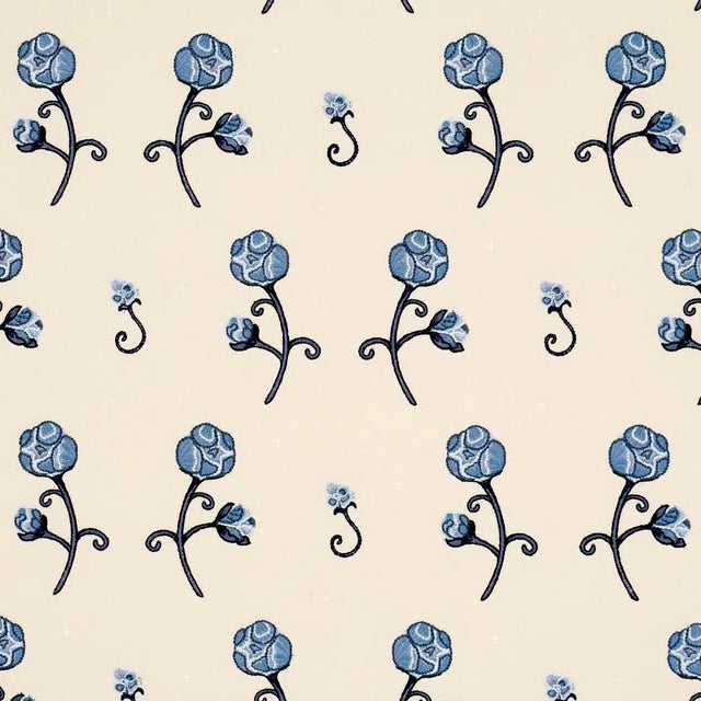 SAMPLE - Schumacher X Backdrop Rhinestone Cowboy Embroidery Fabric In Navy For Sale