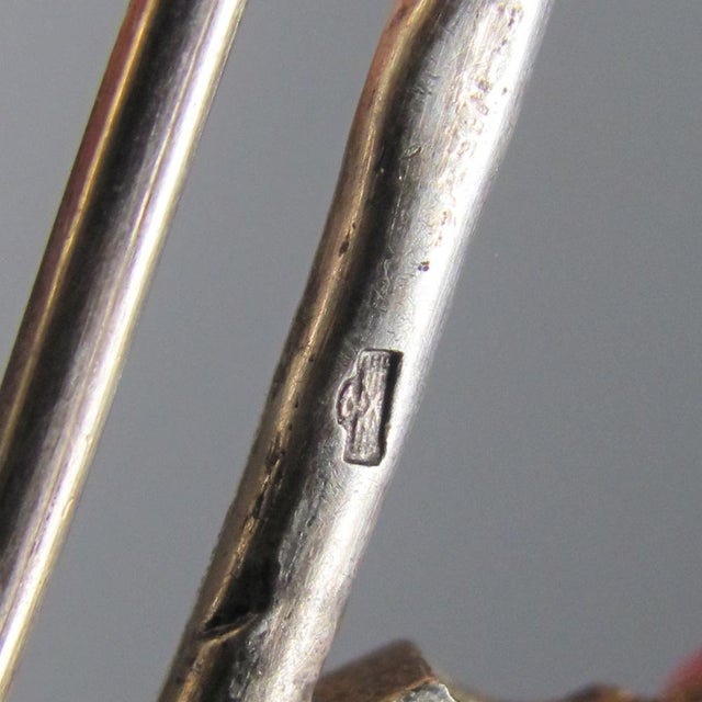 Antique French Empire Coral Hair Comb Diadem Tiara Gold Vermeil Silver For Sale - Image 12 of 12