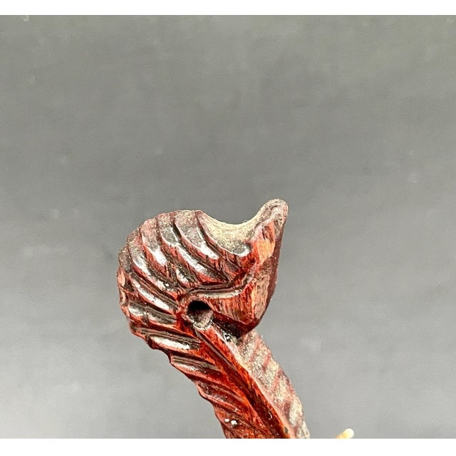 Vintage Rosewood Elephant Carving – Asian Hand-Carved Figurine – Lucky Elephant With Calf & Child For Sale - Image 9 of 10