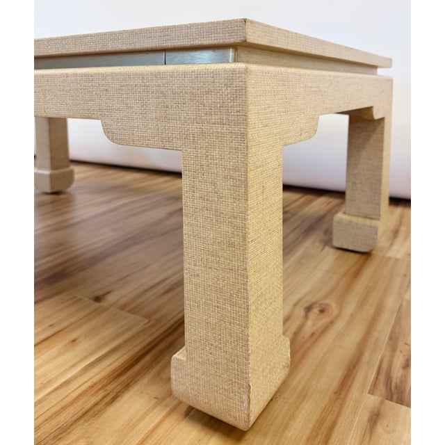 Vintage Ming Leg Grasscloth Wrapped Coffee Table For Sale In Kansas City - Image 6 of 11