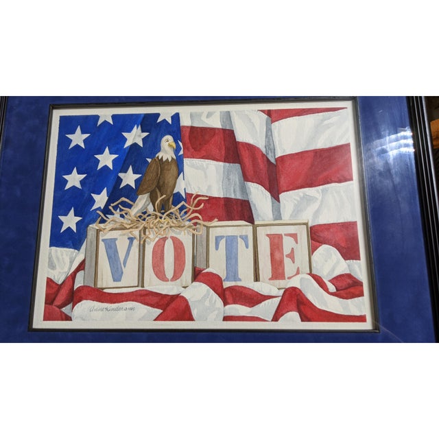 "Vote" watercolor by Anne Limkin Kinder, 1999 Anne is a watercolor artist whose work has been shown in Houston, New York,...