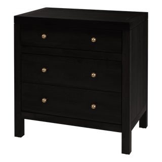 Nora 25 in. W Rectangular Wood 3 Drawer Nightstand, Antique Coffee For Sale