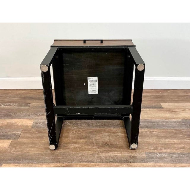 Coffee Lane Furniture Reclaimed Wood and Black Metal End Tables, Pair For Sale - Image 8 of 10