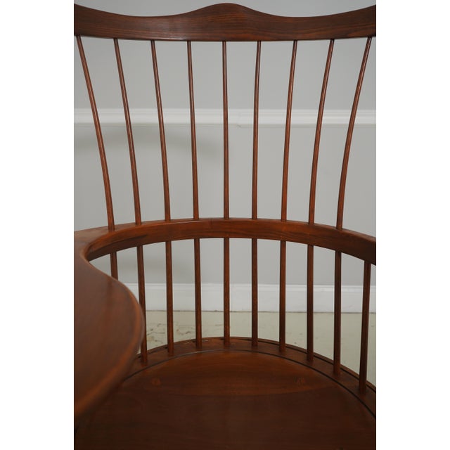 Frederick Duckloe Oak, Cherry, and Walnut Comb-Back Windsor Desk Writing Chair For Sale - Image 10 of 18