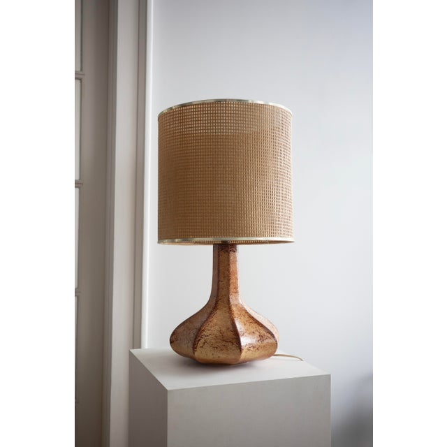 Mid-Century Modern Mid-Century Ceramic Table Lamp attributed to Roberto Rigon for Bertoncello, Italy, 1970s For Sale - Image 3 of 5