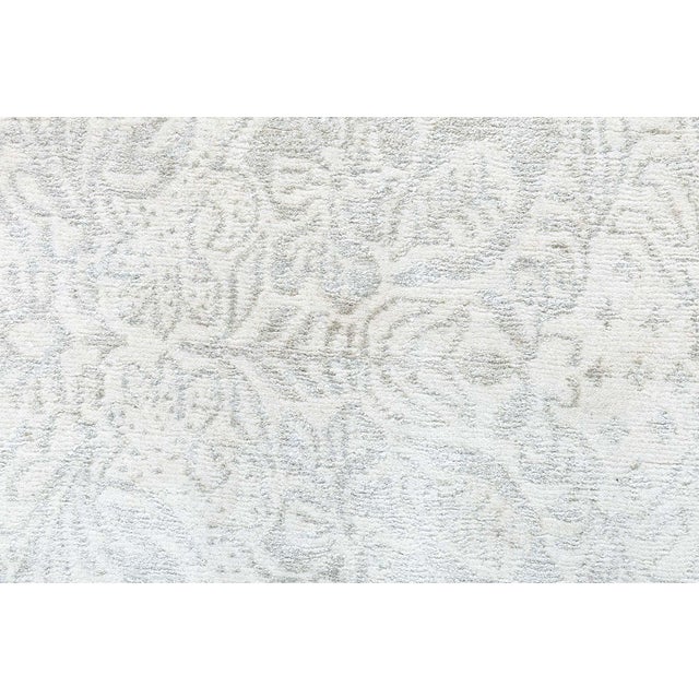 Beige Modern Damask Light Beige Handmade Silk Rug by Doris Leslie Blau For Sale - Image 8 of 9