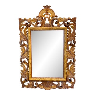 Italian Hand-Carved Rococo Style Mirror For Sale