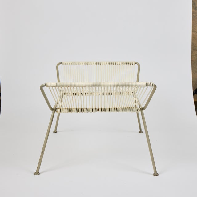 Metal Mid-Century Iron + Cord Stool, Original Condition For Sale - Image 7 of 12
