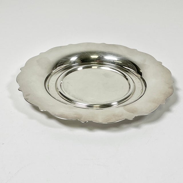 Oneida Mid-Century Hollywood Regency Boho Chic Silverplate Wine Coaster, by Oneida Silversmith For Sale - Image 4 of 8