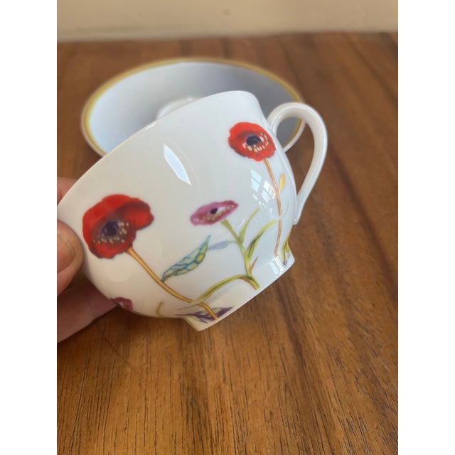 French Taj Mahal Luxury Limoges Tea / Coffee Cup and Saucer Porcelain Set For Sale - Image 3 of 9