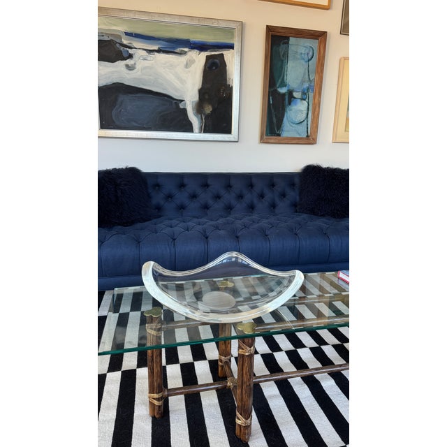 Extra large Ritts Co. Los Angeles Astrolite lucite bowl in amorphic shape. Made in United States. Ritts Co. was created by...