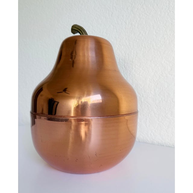 Mid-Century Modern 1970s Copper Pear Ice Bucket, Italy For Sale - Image 3 of 10