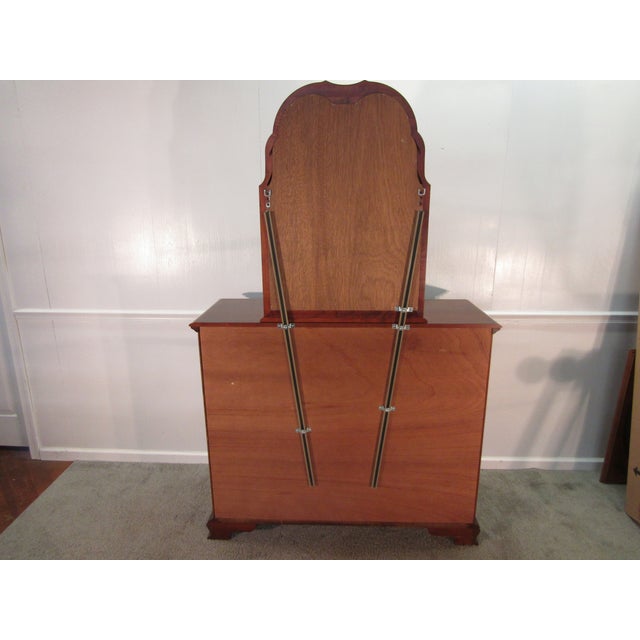 Brown Colonial Furniture Solid Cherry Dresser With Mirror For Sale - Image 8 of 8