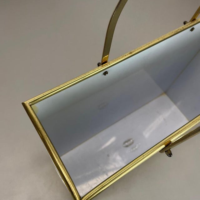 Hollywood Regency Bicolor Magazine Holder in the style of Paul Evans, Italy, 1970s For Sale - Image 12 of 16