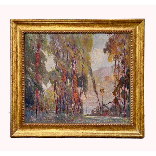 Arts & Crafts Impressionist Landscape Painting, Chicago Artist, 1926 For Sale - Image 12 of 12