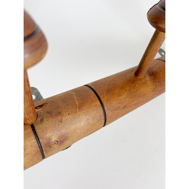 French Provincial Brown Wooden Coat Rack, France, 1930s For Sale - Image 6 of 12
