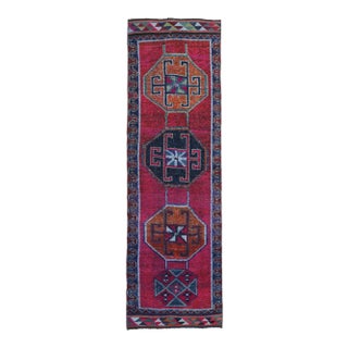 1970s Vintage Turkish Oushak Handmade Wool Runner For Sale