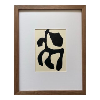 2026 "Richiesta" Abstract Botanical Painting on Paper by Artist r.k. Red For Sale