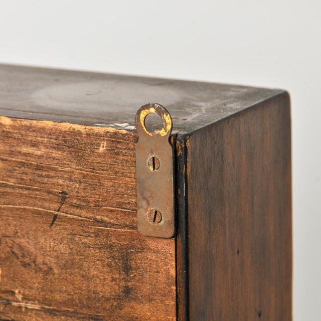 Antique Wall Hanging Apothecary Cabinet With 16 Small Drawers For Sale - Image 9 of 16