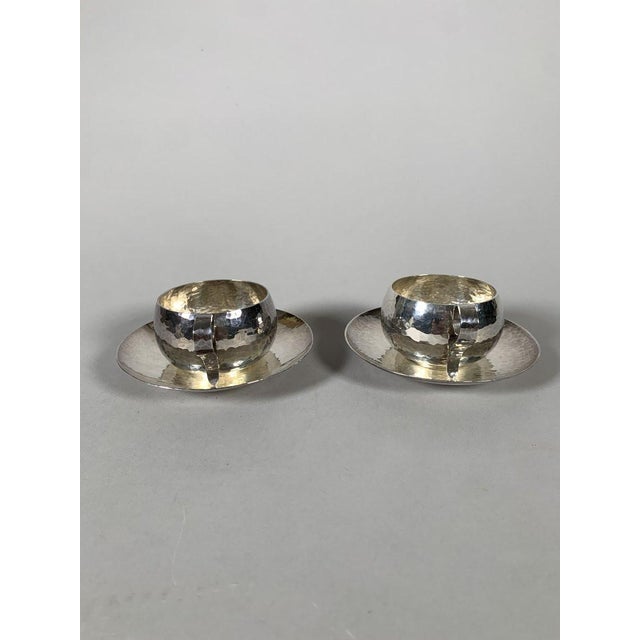 Metal Silver-Plated Metal Cups Signed Jean Despres (1889-1980) Art Deco Modernist Style - 4 pcs For Sale - Image 7 of 10