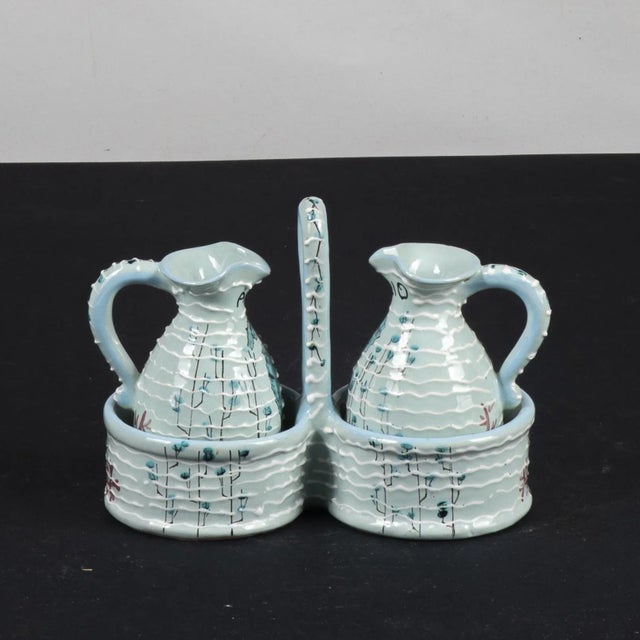 Ceramic Vinegar Oil Set by Capri, Set of 2 For Sale - Image 9 of 9