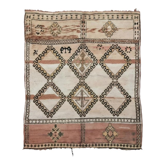 Earthy Tone Moroccan Rug - 6.9 X 5.4 Ft For Sale