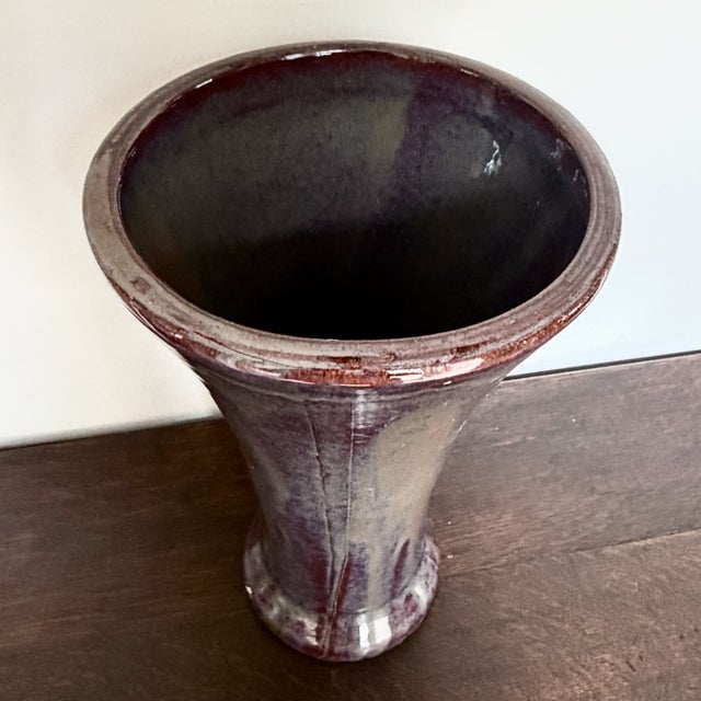 Large Vintage Stoneware Vase with Reactive Glaze, 1960s For Sale - Image 10 of 16