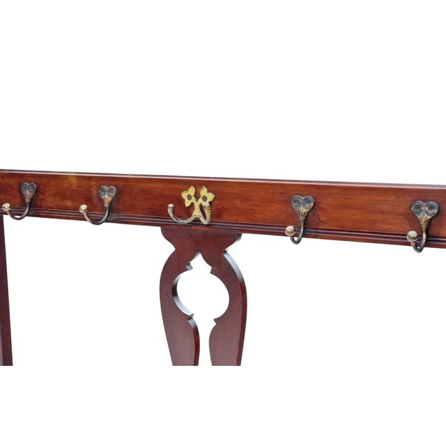 Antique Art Nouveau Mahogany Towel Rail Bathroom Stand, 1900s For Sale - Image 4 of 8