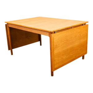 Mid Century Danish Modern Dining Table Kurt Ostervig Oak Drop Leaf Slagelse 94"