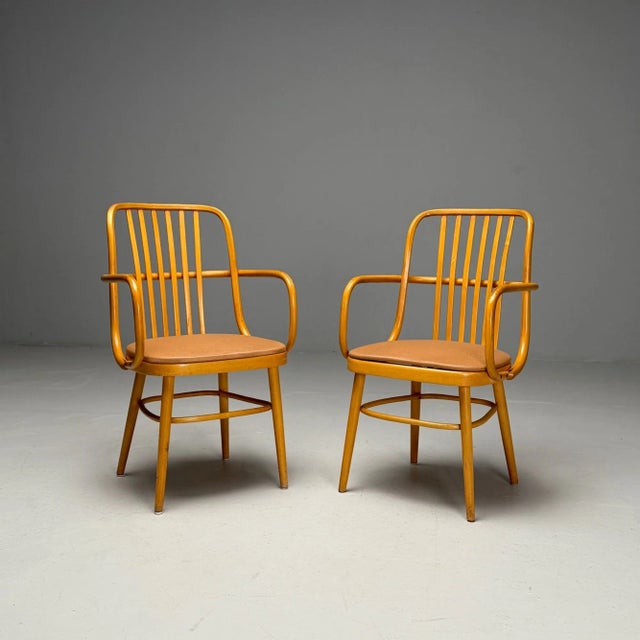 Brown Josef Hoffmann, Ligna, Mid-Century Modern, Bistro Chairs, Czech Republic, 1970s For Sale - Image 8 of 10