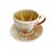 1990s 1990s Ceramic Coffee Cup and Saucer Set, Wabi Sabi Studio Pottery Mug, Earthy Striped Tea Cup, Unique Artisan Stoneware Gift for Coffee Lover For Sale - Image 5 of 6