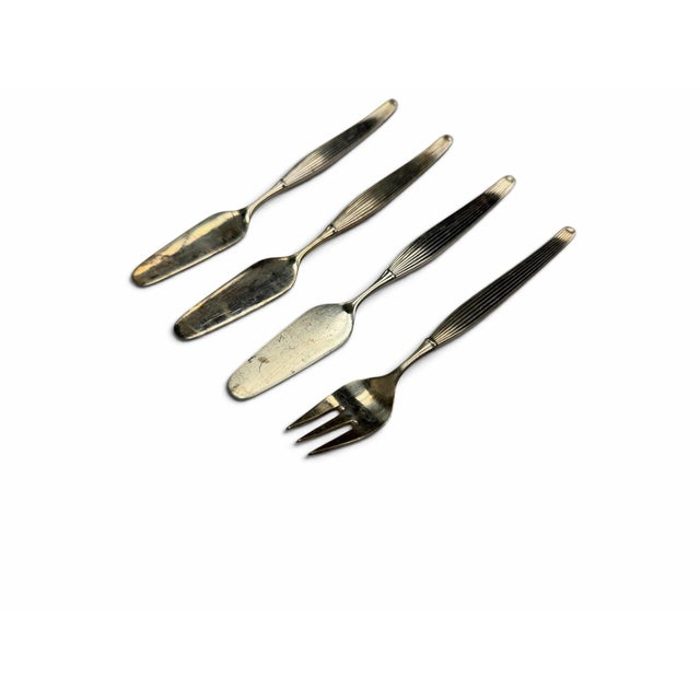 Mid-Century Modern Vintage Mid-Century Danish Frigast "Savoy" Serving Fork & Spreaders - Set of 4 For Sale - Image 3 of 9