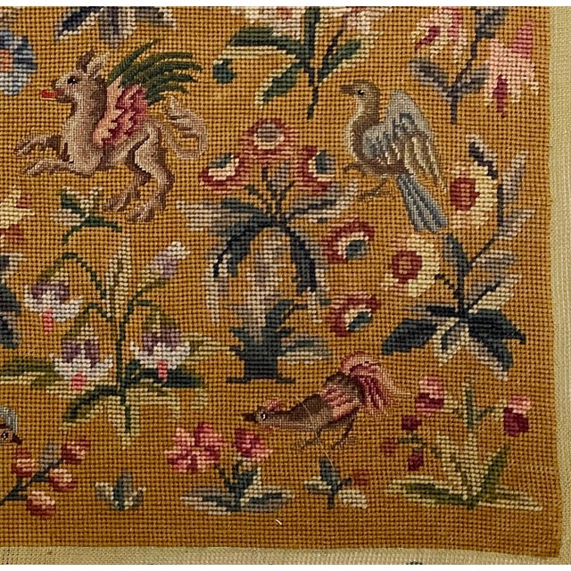 1900 - 1909 1900 Needlepoint Sampler Pillow Front or Seat Cover For Sale - Image 5 of 9