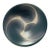 Large 17" Studio Pottery Bowl Signed Hughes Blue Sprayed Glaze Tomoe Swirl 1980s For Sale