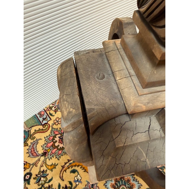 19th Century Neoclassical Hand Carved Flaming Urn Memorial Bust For Sale - Image 5 of 12