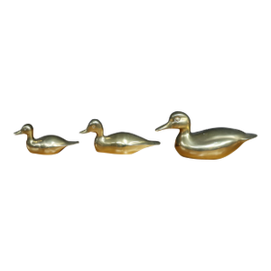 Graduated Brass Duck Figurines, Set of 3